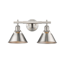Golden 3306-BA2 PW-PW - Yep by Golden Lighting Orwell 2-light Vanity in Pewter